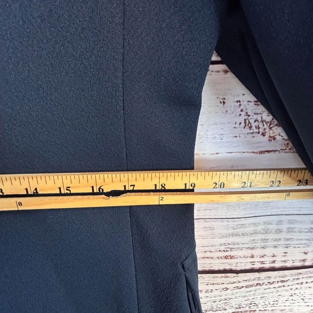 Vintage‎ Wide Lapel Preppy Navy Blue Blazer 38/40R Gold Buttons Hopsack Summer